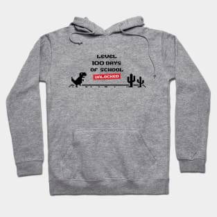 level 100 days of school unlocked, gift for boys Hoodie